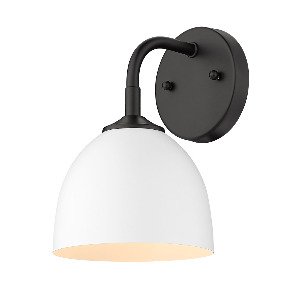 Yep by Golden Lighting Zoey 1-light Wall Sconce in Matte Black and Matte White shade